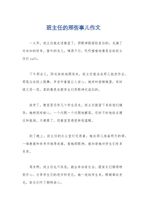 班主任的那些事儿作文