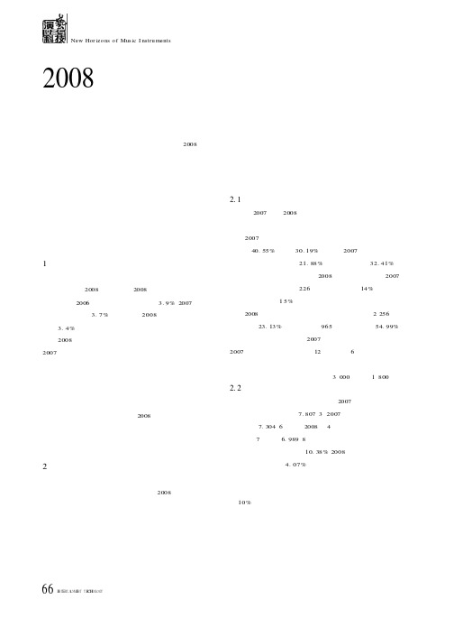 2008年乐器经济形势分析与展望