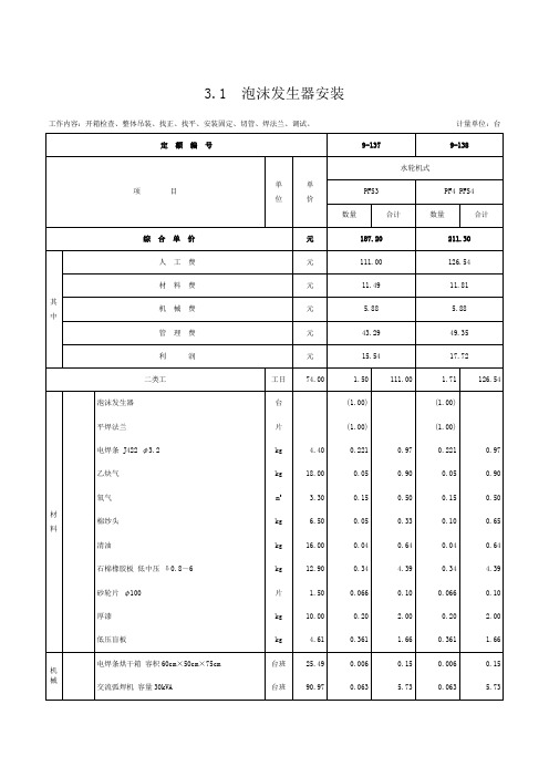 第三章-泡沫灭火系统安装-定额