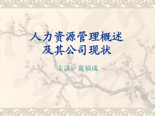 人力资源管理概述(精)
