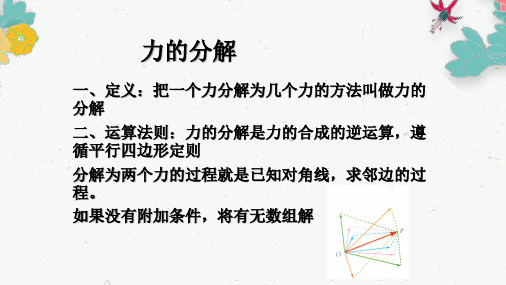 沪科版(上海)物理高一第一学期-第二章C力的分解-实际力的分解课件PPT