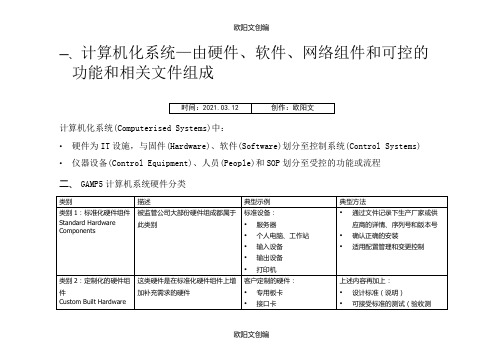 个人整理_GAMP5 在仪器上的分类之欧阳文创编