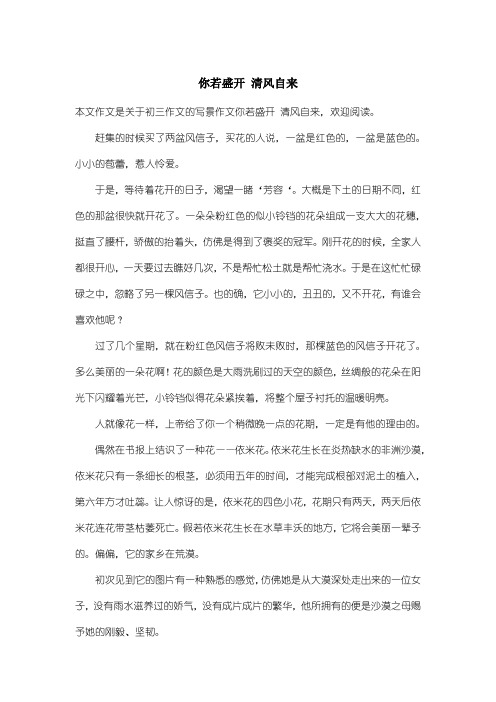 初中初三作文写景作文:你若盛开 清风自来
