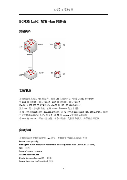 配置vlan间路由