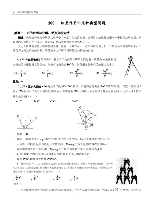 斜面、临界、极值问题(一轮)