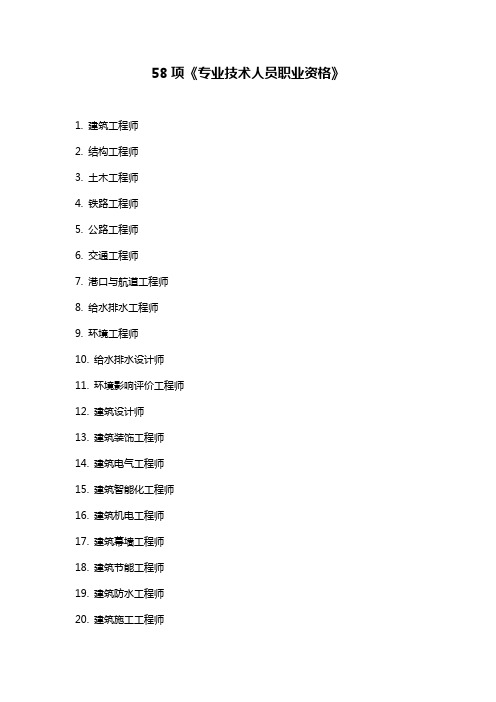 58项《专业技术人员职业资格》