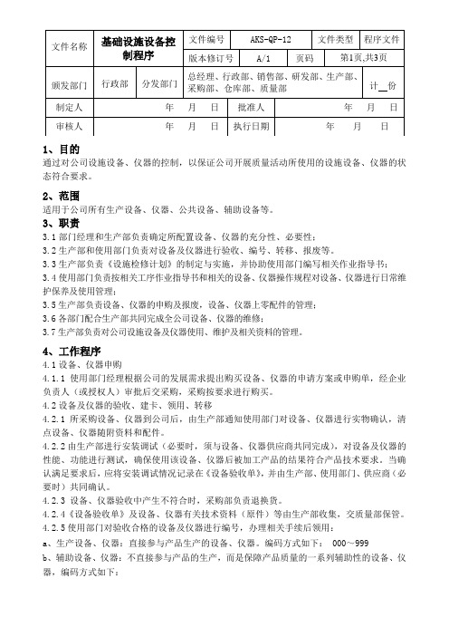 基础设施设备控制程序