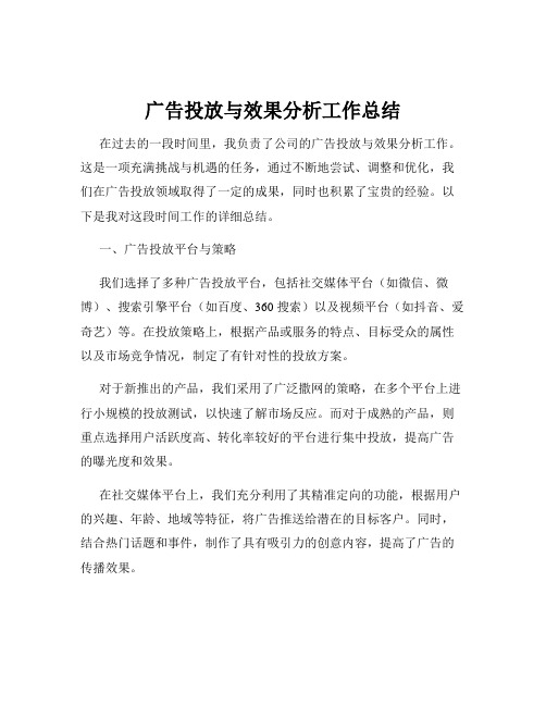 广告投放与效果分析工作总结