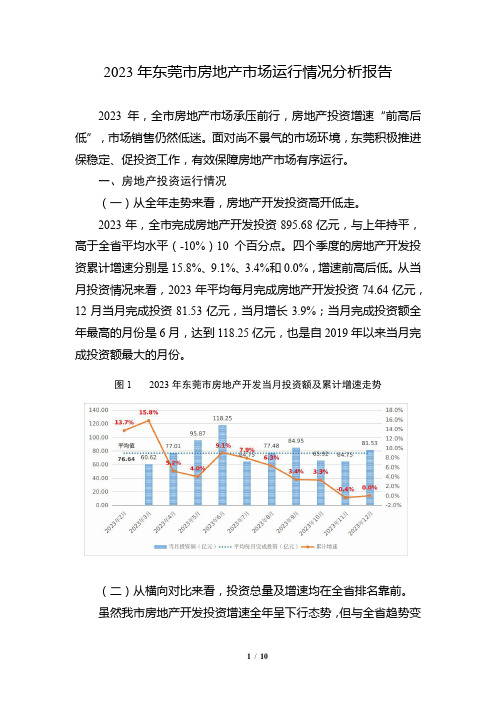 2023年东莞市房地产市场运行情况分析报告