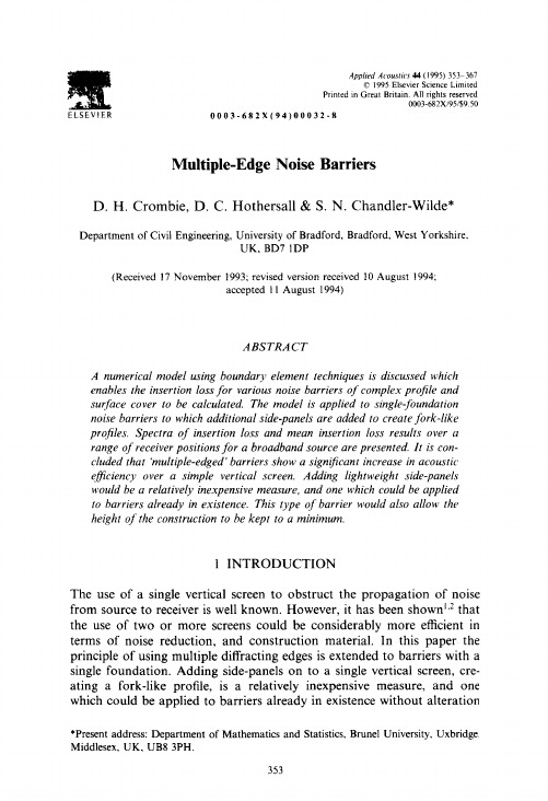 Multiple-edge noise barriers