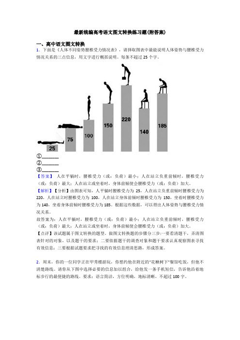 最新统编高考语文图文转换练习题(附答案)