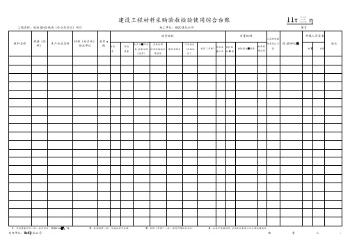 建设工程材料采购验收检验使用综合台账