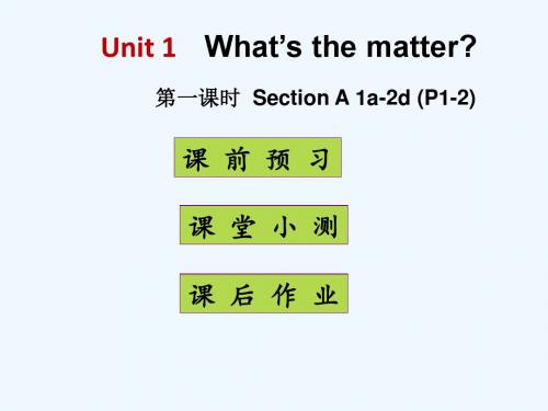 人教新目标版英语八下Unit 1《What’s the matter》(第1课时)ppt课件