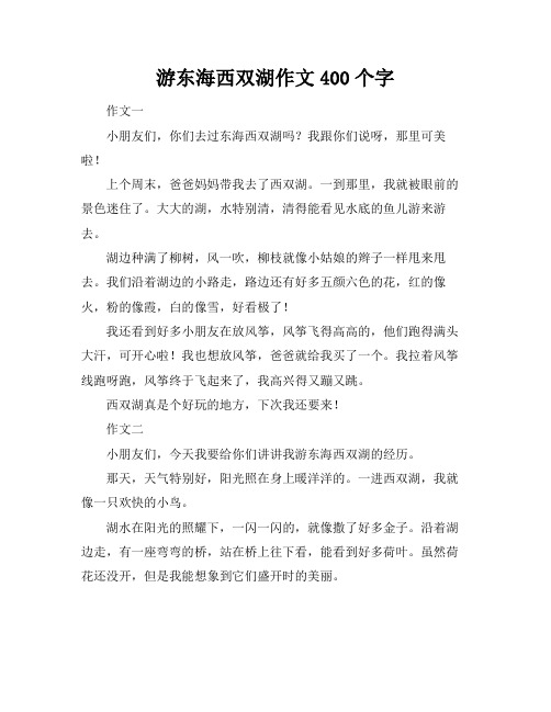 游东海西双湖作文400个字