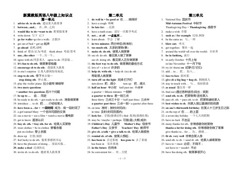 新冀教版英语八年级上知识点