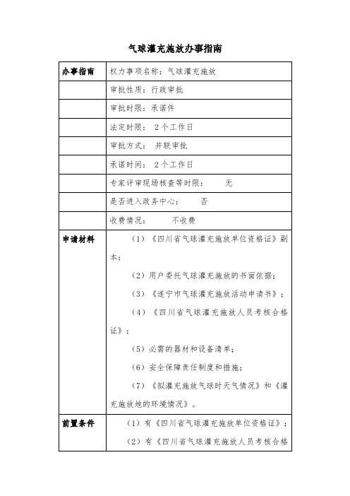 气球灌充施放办事指南