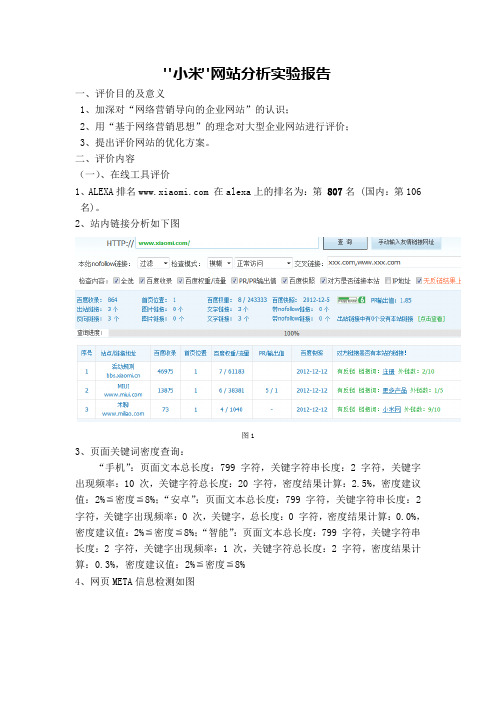 小米网络分析报告