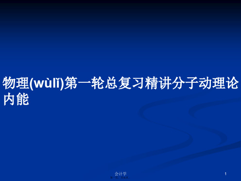 物理第一轮总复习精讲分子动理论 内能学习教案