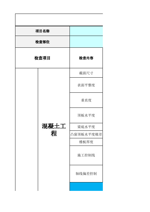 第三方检查— 土建在建标段实测实量评分表