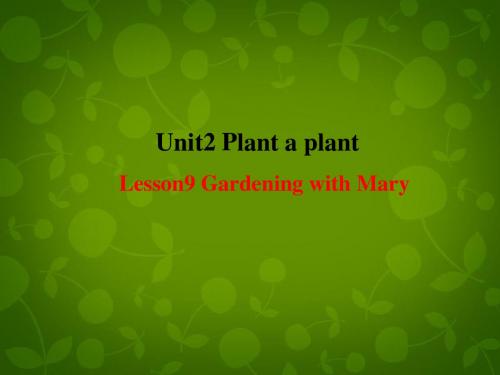 八年级英语下册 Unit 2 Plant a Plant lesson 9 Gardening with Mary课件 (新版)冀教版