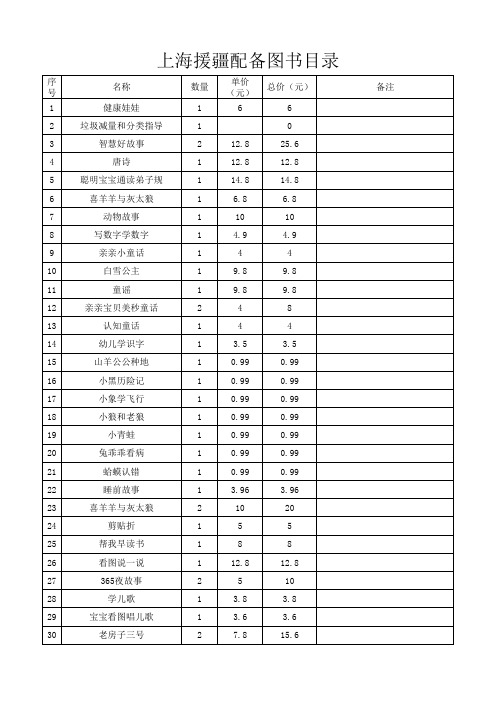 上海援疆图书目录