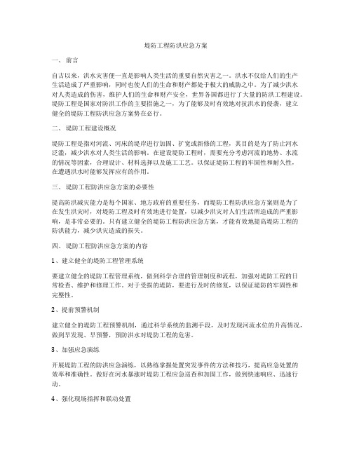 堤防工程防洪应急方案