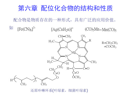 结构化学第六章配位化合物的结构和性质