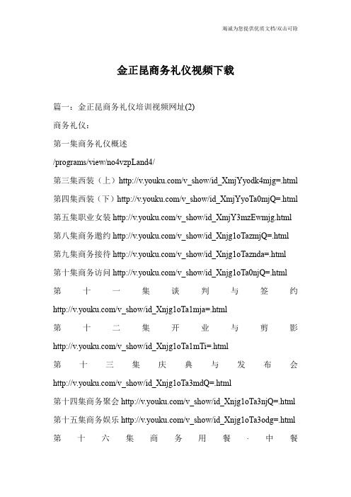 金正昆商务礼仪视频下载