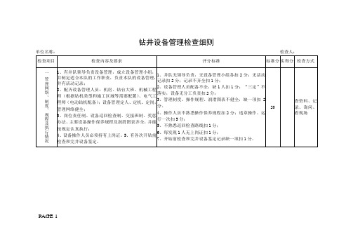 一-钻井设备管理检查细则