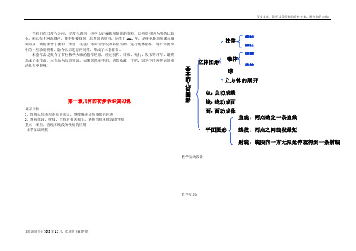 《几何的初步认识复习课 word版 公开课一等奖教案 