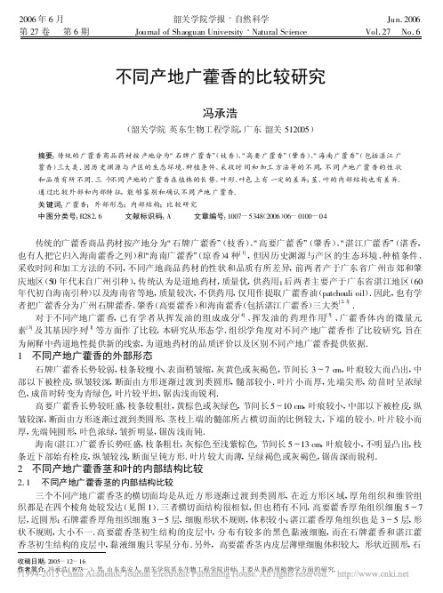 不同产地广藿香的比较研究_冯承浩