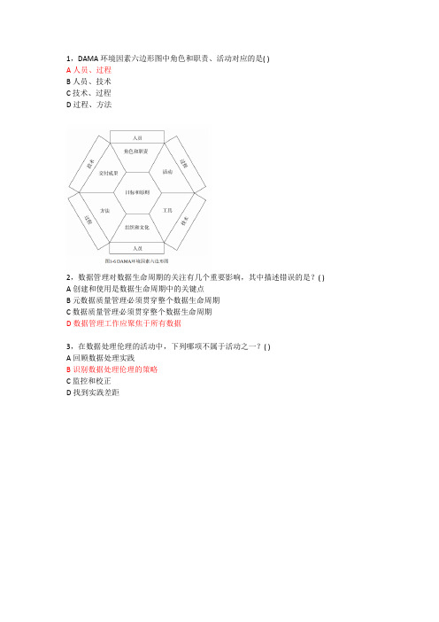 DAMA考试专用题库1---100道题