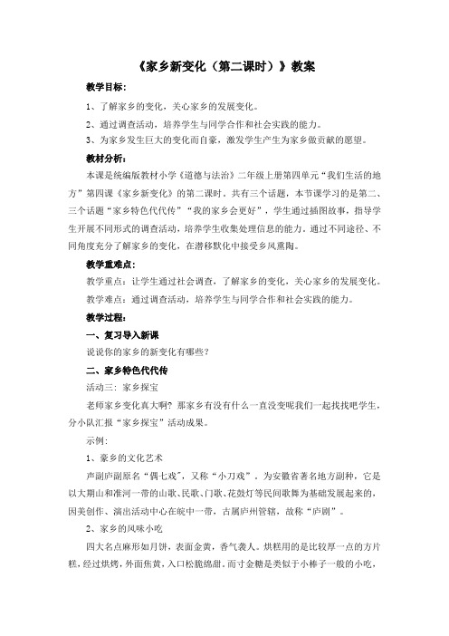 《家乡新变化(第二课时)》教案