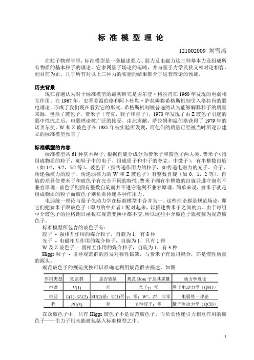 标准模型简介