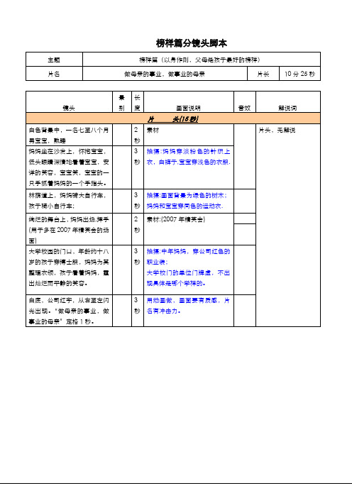 企业宣传片分镜头脚本