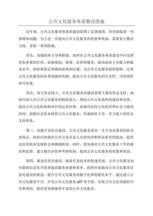 公共文化服务体系整改措施