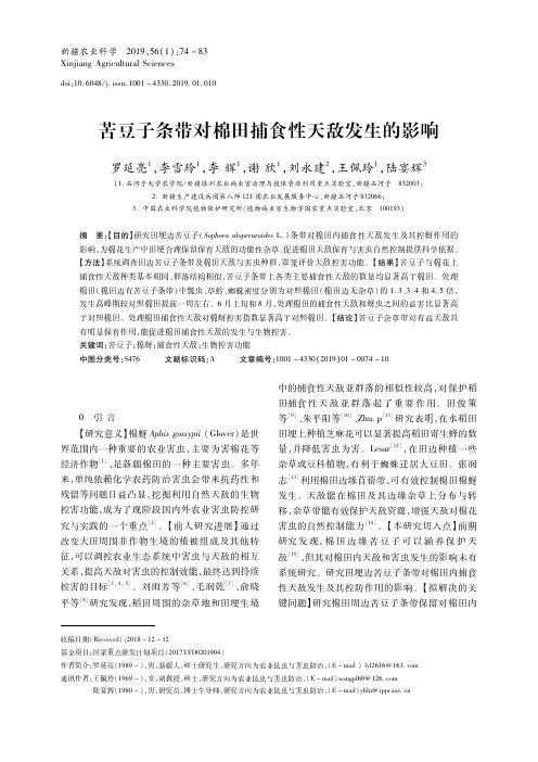 苦豆子条带对棉田捕食性天敌发生的影响