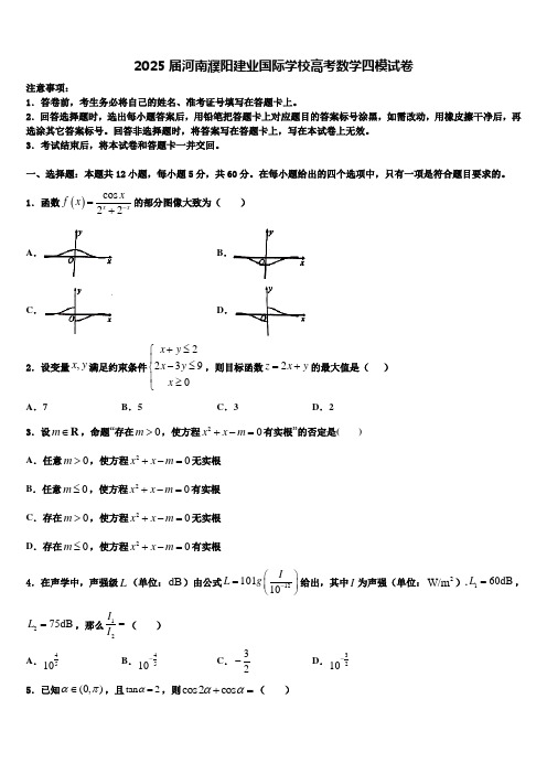 2025届河南濮阳建业国际学校高考数学四模试卷含解析