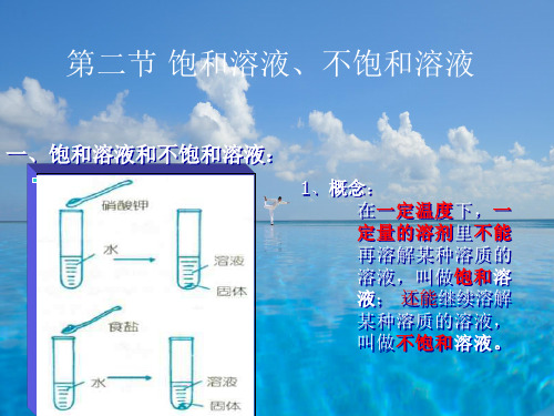 饱和溶液和不饱和溶液PPT教学课件