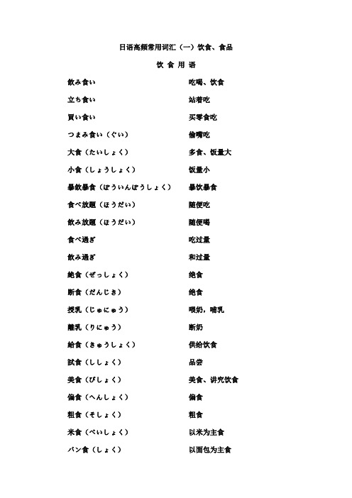 日语高频常用词汇