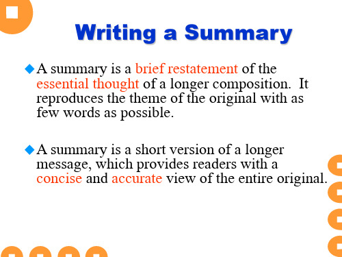 Writing a Summary