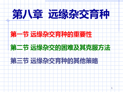 育种学总论第8章远缘杂交育种PPT课件