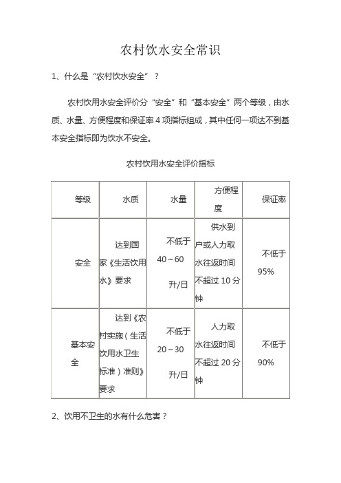 农村饮水安全常识