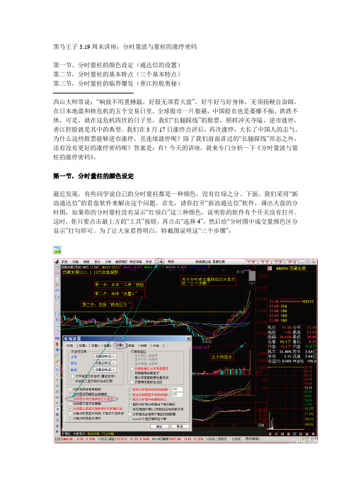 黑马王子2011.3.19讲座：分时量波与量柱的涨停密码(上)基本特点