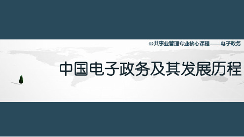 中国电子政务及其发展历程概要