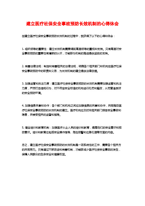 建立医疗社保安全事故预防长效机制的心得休会 (2)