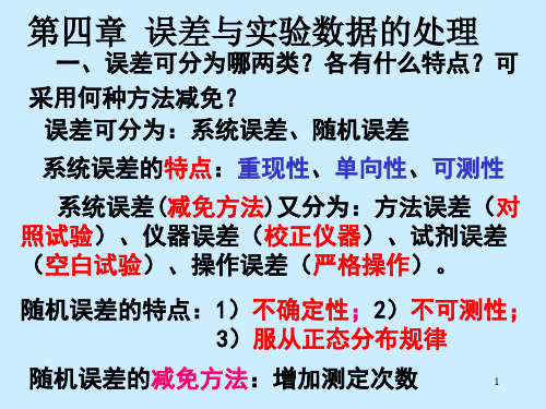 分析化学(各章知识点总结)