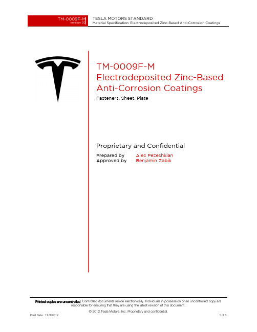 TM-0009F-M [Electrodeposited Zinc Anti-Corrosion Coatings]