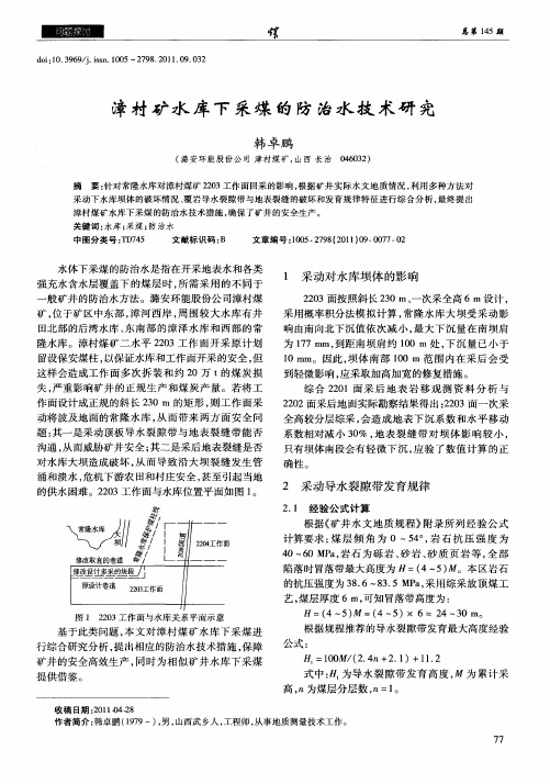 漳村矿水库下采煤的防治水技术研究