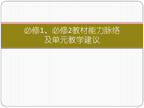 人教版高中语文必修1、必修2教材能力脉络及单元教学建议课件